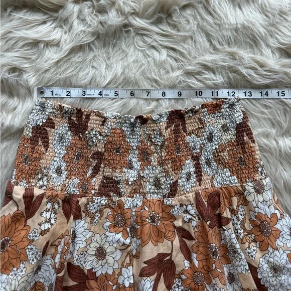 NWOT J. Crew Linen Floral Smocked Skirt - Picture 5 of 10